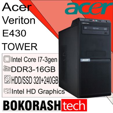 Системный блок Acer Veriton E430 MT / Intel core I7-3gen / DDR3-16GB  / HDD-320GB+SSD-240GB   (к.00100004-5)