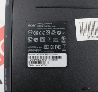 Ноутбук Acer Aspire 5733 series / 15.6" / Intel Core i3-380M / HDD 320GB / DDR3 4GB / Intel HD Graphics (к.0300008237)