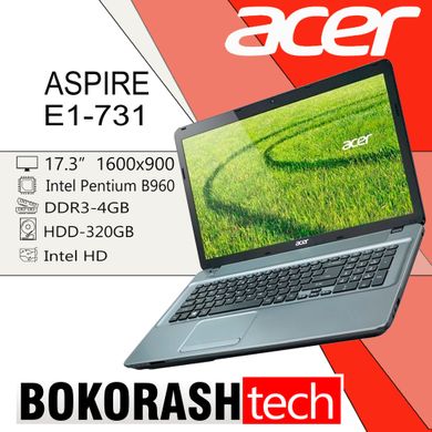 Ноутбук Acer E1-731 / 15,6" / Pentium B960 / DDR3-4GB / HDD-320GB / Intel HD (к.0300008216)