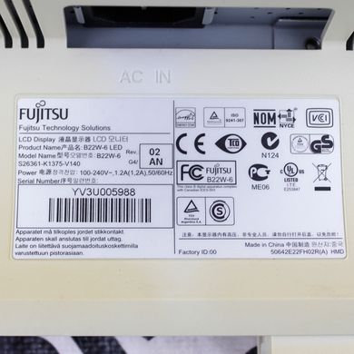 Монитор Fujitsu B22W-6 LED / 22" / 1680X1050 / 16:10 (к.0200008279)