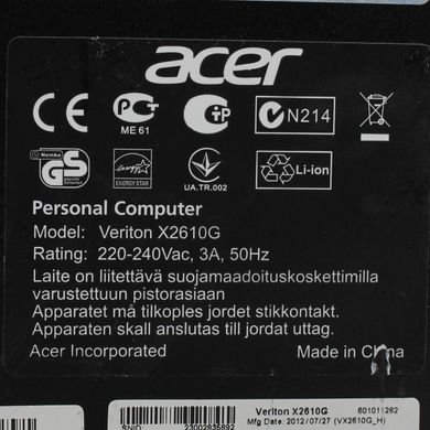 Системный блок Acer X2610G / intel core i3-2gen / DDR3-4GB / HDD 250GB (к.240521-1)