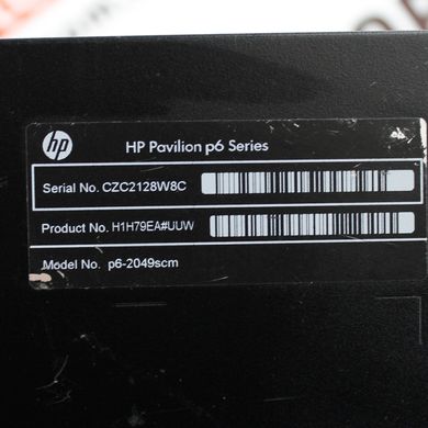 Системный блок HP Pavilion P6 / Intel Core I3-2gen / DDR3-4GB / HDD-250GB (к.00101069)