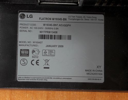 Монитор LG FLATRON W1934S / 19" / 16:10 / 1440х900 / Без Подставки! (к.3856)