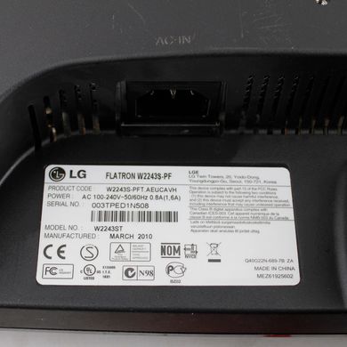 Монитор LG W2243s-pf / 22" / 16:9 / 1920x1080 (к.0200008710)