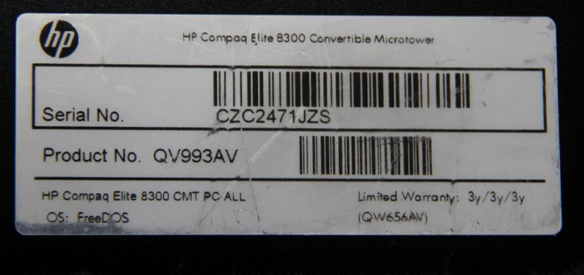 Системный блок HP 8300 (Tower) Intel® Core™ i5-3470 \ DDR3 4Gb \ HDD 500 Gb k.9122